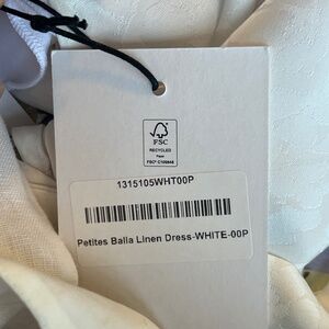 Reformation Petites Balia Linen Dress Ivory - Size 0P